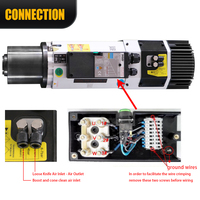 Moteur de routeur CNC haute vitesse refroidi par air HQD GDL70-24Z 9KW ISO30 ATC 24000RPM 220V 380V 400-800Hz pour machine de fraisage du bois