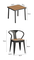 Ensemble de chaises de table de jardin en bois anticorrosif moderne carré/rectangle crème solaire pour hôtels balcons cours de loisirs
