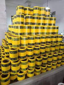 Nastro di avvertenza di pericolo interrata rilevabile sotterraneo nastro di sicurezza cordonale con barriera gialla che segnala il nastro di avvertimento - Product Image 6