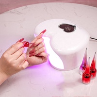 Lampe à ongles magique en forme de cœur rose 96W UV-LED sèche-manucure Gel à ongles vernis brillant diamant en forme de cœur lampe à ongles