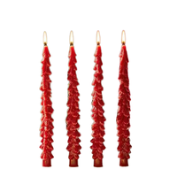 Bougies décoratives en cire de soja en forme de sapin de Noël, longues et coniques, pour la table des fêtes et la décoration intérieure (vente en gros)