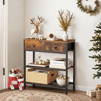 Table console étroite avec tiroirs en tissu, petite table d'entrée avec étagères de rangement, table d'appoint fine pour canapé, salon, couloir