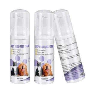 OEM ODM Food Grade Waterless Dog Dry Shampoo for Dogs and Cats 50ml Pet products Pet Dry Clean Shampoo custom