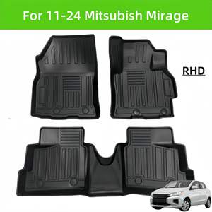 Pour 2011-2024 Mitsubishi Mirage TPE Ensemble de tapis de sol de <span class=keywords><strong>voiture</strong></span>-Ajustement personnalisé, avec tapis de <span class=keywords><strong>coffre</strong></span> arrière, <span class=keywords><strong>protection</strong></span> tous temps - Product Image 5