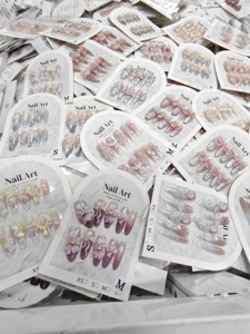 Uñas Postizas Hechas a Mano de Alta Calidad, Descuento por Tiempo Limitado, Uñas Postizas de Lujo con Estética de Punta Francesa y Ojo de Gato - Product Image 2