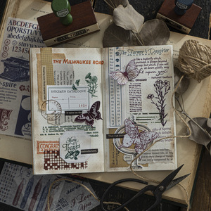 20 pièces/paquet papier autocollant série d'affiches d'art de livre rétro matériel de compte à main Collage papier décoratif 8 modèles - Product Image 4