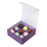 Boîte d'emballage cadeau de boules de truffe au chocolat rondes magnétiques en papier de luxe personnalisée de qualité supérieure pour chocolat avec intercalaires