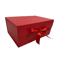 Boîte en carton rigide pliable personnalisée pour emballage de vin avec ruban, boîte cadeau magnétique plate
