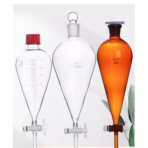Corong Pemisah Kaca Bentuk Buah Pir untuk Pemisahan Minyak dan Air, Peralatan Laboratorium yang Dapat Disesuaikan - Product Image 4