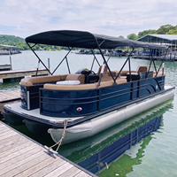 Bateau ponton en aluminium sur mesure de 25 pieds, certifié CE, pour divertissement familial sur lac, 12 personnes, fabrication OEM