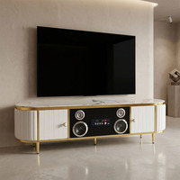 Meuble TV avec foyer électronique en MDF, Bluetooth intégré et effets sonores, pour salon et chambre à coucher