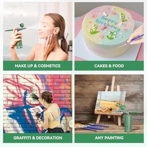 Juego de cepillos de limpieza de aire de alta presión sin obstrucciones recargables con boquilla de 0,3mm para decoración de pasteles de pintura de maquillaje de uñas - Product Image 5