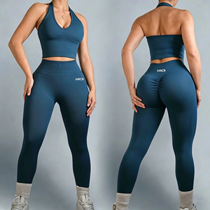 <span class=keywords><strong>Ensemble</strong></span> de Yoga Deux Pièces pour Femmes de Haute Qualité, Vêtement de <span class=keywords><strong>Sport</strong></span> et Leggings de Yoga avec Soutien-Gorge de <span class=keywords><strong>Sport</strong></span> sans Bretelles, Échantillon OEM - Product Image 1