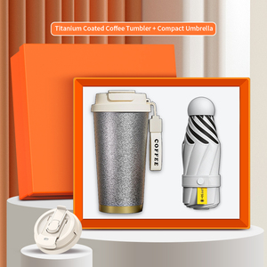 Set de Regalo de Vaso con Recubrimiento de Titanio y Paraguas Plegable, Artículos para Todo Clima para Viajeros y Distribución de Regalos Corporativos por Temporada - Product Image 4