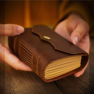 Small Leather Luxury Embossed Notebook Graffiti Retro Handcrafted Pocket Notebook for Men and Women Hand-Held <b>Journal</b> - Product Image 3