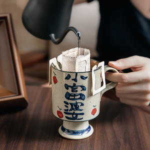 Taza de cerámica Vintage hecha a mano Little Rich Granny, cerámica gruesa, doméstica, dibujada a mano, té de la leche, café, té de la tarde, leche, copa de vino - Product Image 2