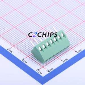 DB125-2.54-7P-GN-S Screw Terminal Block Through hole Component (THT),P=2.54mm Connector 1x7P 2.54mm Green Through Hole - Product Image 2