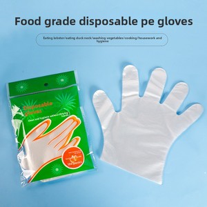Gants jetables transparents en film plastique, de qualité alimentaire, épaissis <span class=keywords><strong>et</strong></span> résistants à l'huile, pour la cuisine, la restauration <span class=keywords><strong>et</strong></span> la coloration des <span class=keywords><strong>cheveux</strong></span>, 100 unités - Product Image 2