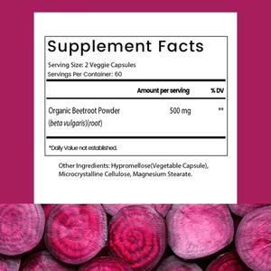 Cápsulas de Remolacha Orgánica Natural, Potenciador de Energía, Suplementos Dietéticos, Extracto de Remolacha en Polvo - Product Image 4