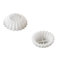 Nouveauté Moule en silicone DIY à grain fin pour pot, vase, ou récipient en forme de bol ondulé 3D pour béton, résine ou plâtre