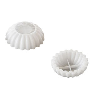 Nouveauté facile à Grain fin 3D vague bol forme bricolage Silicone béton résine plâtre pot Pot Vase moule - Product Image 5