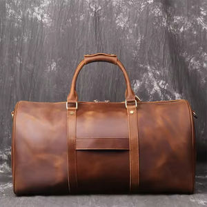 复古真皮行李包 31L 防水拉链封口 大容量 涤棉内衬 运动户外用 - Product Image 3