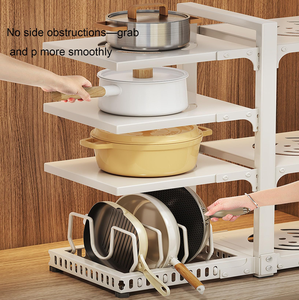 Étagère réglable robuste à 8 niveaux de 20,8 pouces, noire, pour rangement sous armoire, support pour casseroles, poêles et couvercles, organisateur pour poêles à frire et poêles en fonte - Product Image 5
