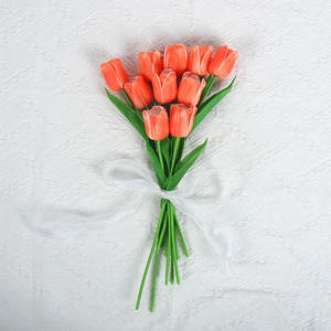 Bouquet de fleurs simulées de tulipes de Lily Valley de mariage de Noël fait à <span class=keywords><strong>la</strong></span> main pour l'obtention <span class=keywords><strong>du</strong></span> diplôme fête des pères de Pâques-effet de verre - Product Image 6