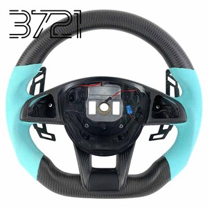 Volante de fibra de carbono de 3 radios estilo carreras para Mercedes Benz Clase C S E A W205 W212 W222 A45 C63 C43, piezas automotrices - Product Image 1