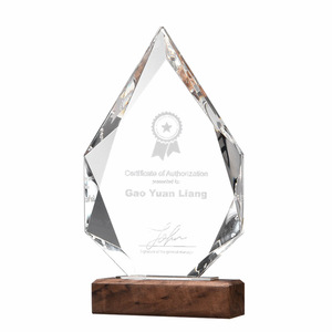 Plaques de récompense tendance en acrylique et MDF, matériau cristallin pour souvenirs de coopération, gravées au laser - Product Image 3