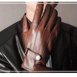 Gants en cuir véritable de mouton brun et noir, personnalisables, en gros, pour la conduite de <span class=keywords><strong>moto</strong></span>, pour hommes et femmes - Product Image 4