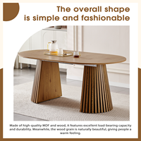 Table à manger ovale rustique de luxe en chêne avec piétement en bois et ensemble de chaises 2025 – Table extensible en bois pour 6, 8 ou 10 personnes