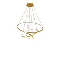 Lustre suspendu LED rond de luxe nordique, or et noir, pour hall d'hôtel, chambre à coucher, escalier, décoration de plafond haut
