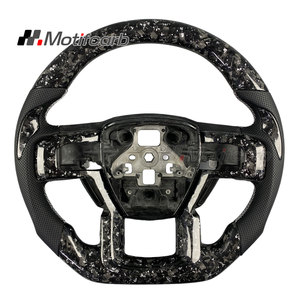 Volant en fibre de carbone forgée avec paillettes argentées personnalisées pour Ford F150 F250 F350 Raptor XLT 4x4 Shelby 2015-2023 - Amélioration de l'intérieur - Product Image 1