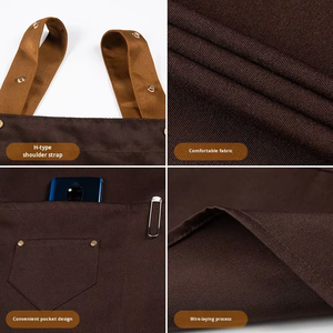 Tablier de cuisine multifonctionnel en polyester avec logo personnalisé, pour chef cuisinier, barista, barbier, <span class=keywords><strong>barman</strong></span>, avec poches - Product Image 2