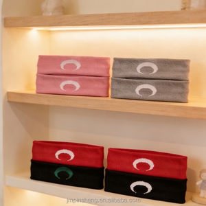 Bandeau en tricot respirant en coton anti-transpiration motif croissant <span class=keywords><strong>de</strong></span> lune, élastique et antidérapant pour la course, le yoga, le lavage du visage et le maquillage - Product Image 5