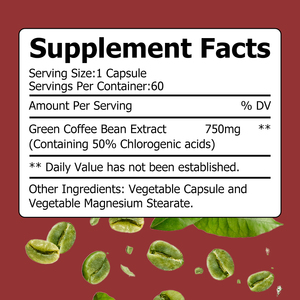 Custom Label Green Coffee Bean Extract Capsules Boosts Metabolism & Promotes Digestive Function <b>Supplement</b> - Product Image 6