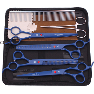 Tijeras de aseo para perros, dragón púrpura profesional, tijeras de adelgazamiento de acero inoxidable de 7,5 "para mascotas, tijeras curvas de peluquería Z3088 - Product Image 3