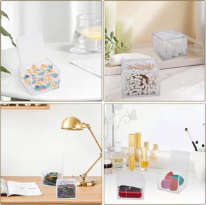 Sang Trọng Acrylic Lưu Trữ Hộp Bản Lề Nắp Thuận Tiện Dùng Một Lần Nhựa Cho Bao Bì Thực Phẩm Kẹo Sô Cô La Tráng Miệng Vuông - Product Image 6
