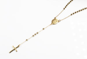 BMZ 2022 collier chapelet religieux de bonne qualité, <span class=keywords><strong>argent</strong></span> et or de 3mm - Product Image 2