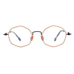 Nuovo 2025 di lusso di Design poligonale <span class=keywords><strong>Vintage</strong></span> lega di titanio colorato telaio di alta qualità in metallo framework occhiali - Product Image 3