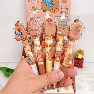 Stylo mécanique de dessin animé <span class=keywords><strong>Kawaii</strong></span> Capybara, 0.5mm, gel effaçable, recharges, poignées lavables, papeterie pour enfants, cadeau - Product Image 2