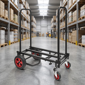 Four-Wheel Hand Truck Dolly <b>Cart</b> OEM Compact 300Lbs Max Load Capacity Foldable Lightweight Stainless Steel Platform <b>Cart</b> - Product Image 4