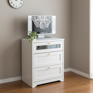 Anri Japanese Eco-Friendly Modern Flap Door Drawer Cabinet Multifunctional Convenient <b>Storage</b> White Natural Living Room Bedroom - Product Image 2