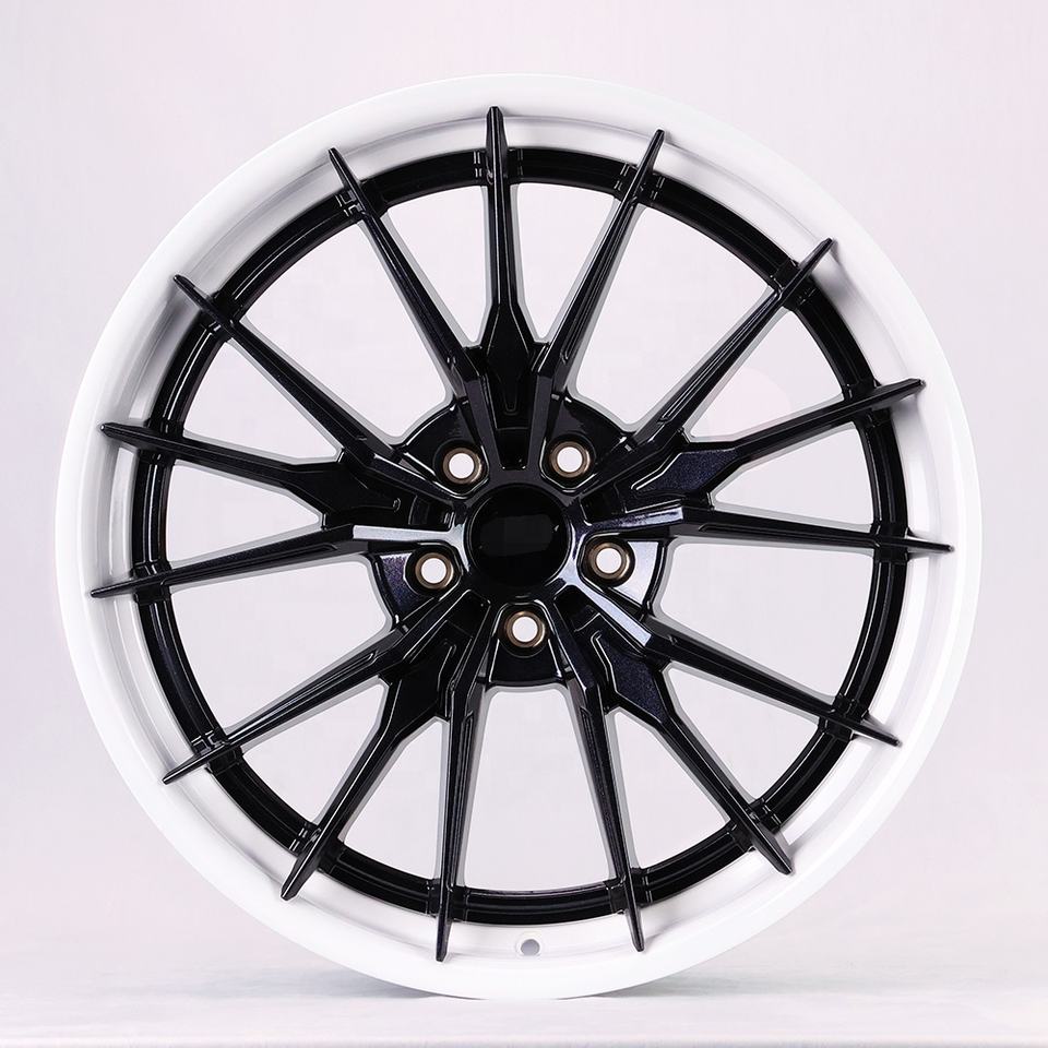 GPW White Rims Diamond Black Spoke 2 Piece Aluminum Alloy Wheels 20x8.5 ...