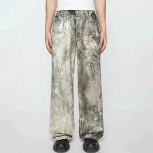 Jeans de Mezclilla de Pierna Ancha para Hombre, Cintura Media, Corte Holgado, Estilo Casual de Primavera, Tejido de Algodón - Product Image 2