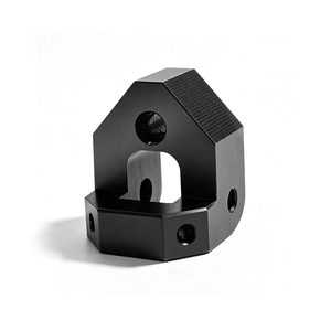 Support de fixation en aluminium usiné CNC sur mesure, connecteur à bride, anodisé noir, pièces mécaniques pour équipement industriel - Product Image 4