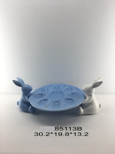 Plato de Cerámica de Dolomita con Diseño de Conejito de Pascua, Bonito Porta Huevos para Cocina, Personalizable - Product Image 6