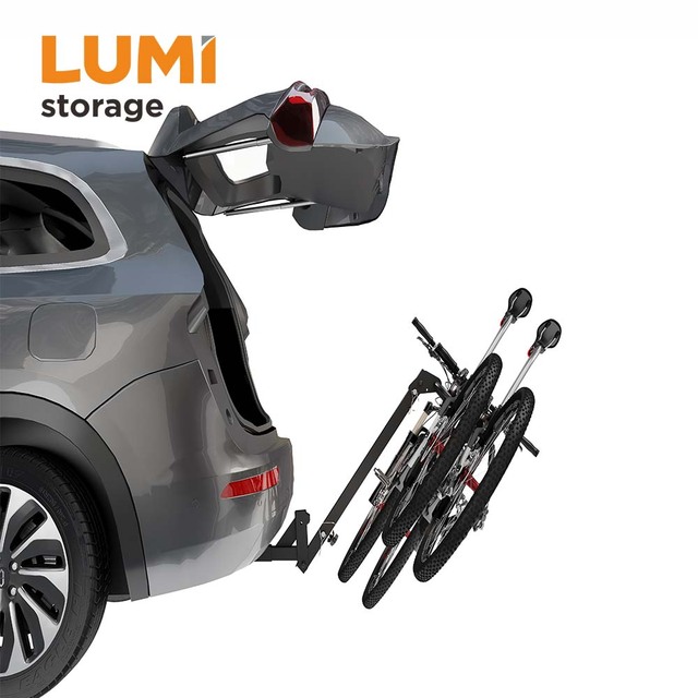 CBR15-21H Tiltable Hitch Bike Rack 2 Bicycle Carrier for Truck SUV Minivan Car Foldable 55kg Bike Hanging Storage