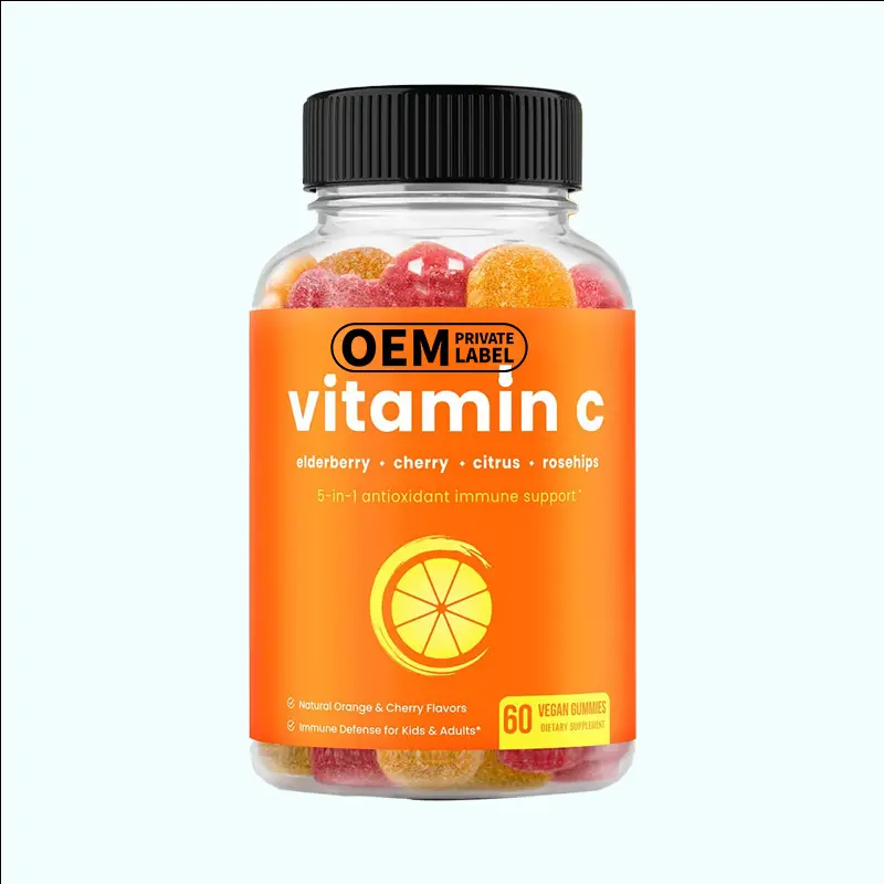 인기 상품 비타민 C 구미 5 in 1 비타민 C 구미 항산화 면역 지원 콜라겐 생산 및 피부 건강